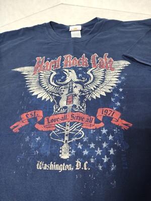 Hard Rock Cafe Adult Unisex Large Washington DC Blue T-shirt Pre-owned