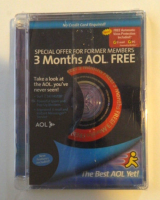 Vintage AOL America Online Internet Connection Trial CD. Unused, sealed