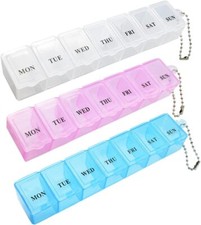 7 DAY PILL BOX HOLDER TABLET CONTAINER ORGANISER STORAGE  DISPENSER UK SELLER
