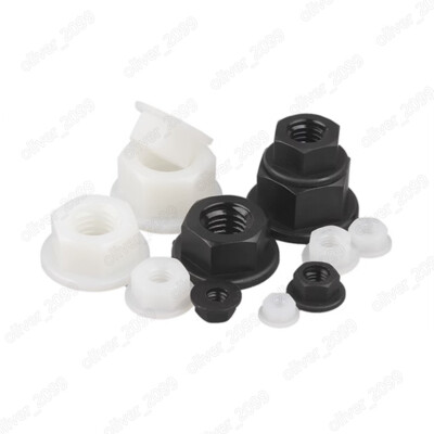 #ad #ad Black White Nylon Plastic Hexagon Nuts With Flange M3 M4 M5 M6 M8 M10 M12 $74.45