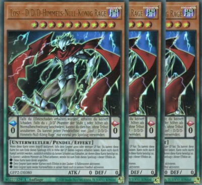 yugioh 3x Los! - D/D/D-Himmels-Null-König Rag GFP2-DE080 ULTRA 1AUFLAGE DEUTSCH