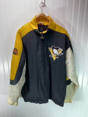 Vintage Pittsburgh Penguins Jacket Apex One Large NHL Hockey Prince Of Wales