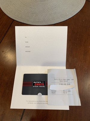 $150 Ruth's Chris Steak House Gift Card | eBay