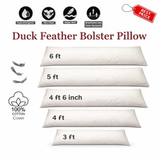 Duck Feather & Down Bolster Pillow Long Body Support Maternity Pregnancy Pillows