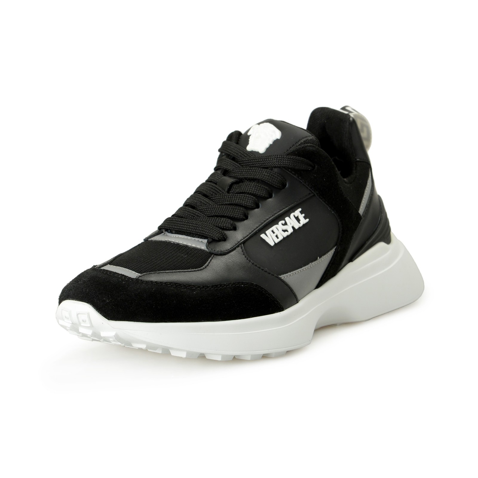 Мужские черные кроссовки Versace из парусины и кожи с логотипом Medusa цена от 7 до 40 92690₽