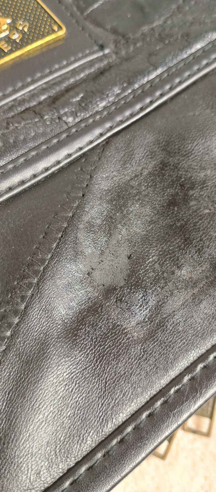 Pioneer Express Black Patchwork Leather Messenger… - image 13