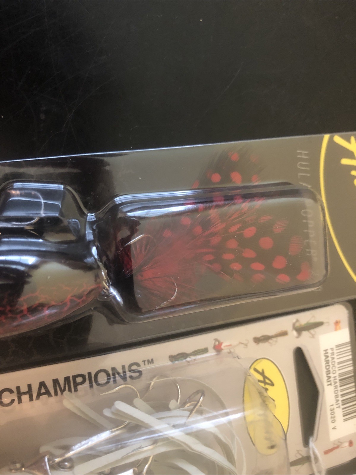 3 Arbogast Hula Poppers NIP 3 Colors 2 Sizes Black Death, Frog, Swamp Frog - Image 6