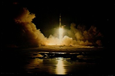 NASA JFK Space Center Florida Apollo 17 rocket Launch Complex vintage postcard