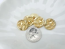 5PC Gold Mermaid Metal Buttons Sewing Button with Shank 19x19mm