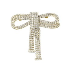 Delicate Rhinestone Bow Brooches Lapel Pins for Women Girls Fashion Elegant S...