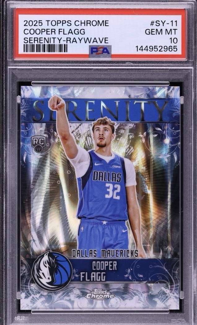 2025-26 Topps Chrome Serenity Cooper Flagg Rookie RayWave Mavericks PSA 10 SY-11