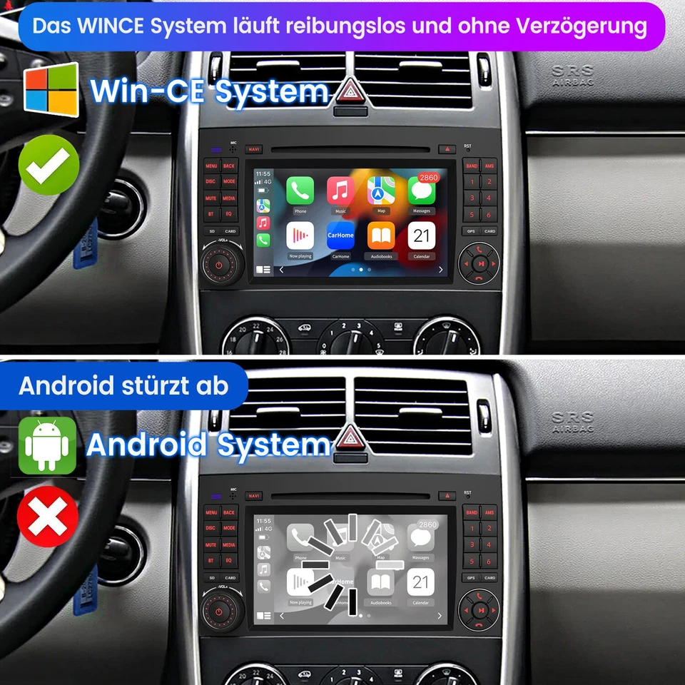 Carplay DAB Autoradio linux Für Mercedes Benz B A Klasse W245W169 Sprinter W906 - Bild 3 von 4