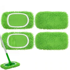 Reusable Microfiber Mop Pads,4Pcs Compatible with Sweeper Sweeping Mopping pa...