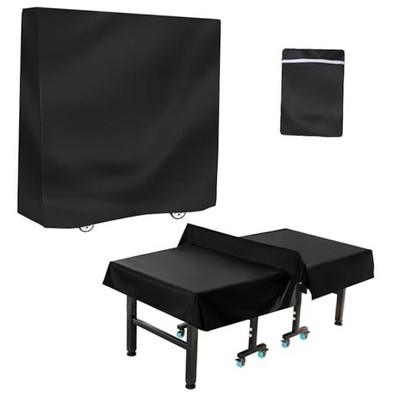  Outdoor Waterproof Table Tennis Cover, 72.8 x 65 x 27.5 in, Black 