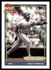 Dave Parker 1991 Topps #235 Brewers MLB READ FREE SHIPPING AutographDen