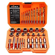 XEWEA 39PCS Screw Bolt Socket Extractor Set with Left Hand Drill Bit Set