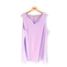 Ladies Lilac Purple V Neck Knee Length Sleeveless Summer Dress Size 20-22