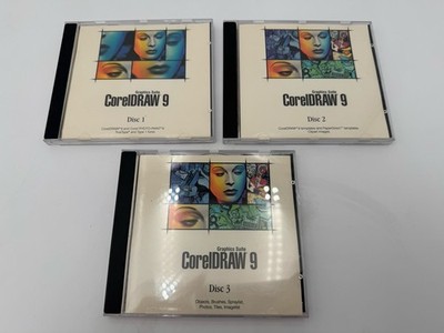 CorelDraw 9 Graphics Suite 3 CD-Rom Software Disc Set ONLY - NO BOOKS