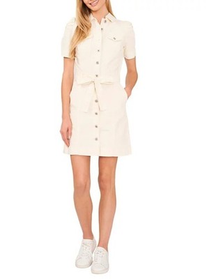 cece denim dress Cece Contrast Stitch Denim Mini Dress