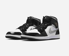 Jordan 1 SE Mid Black White Metallic Silver for Sale