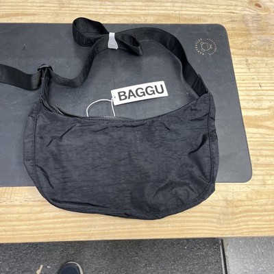 BAGGU Medium Nylon Crescent Bag - Black, M, Black 