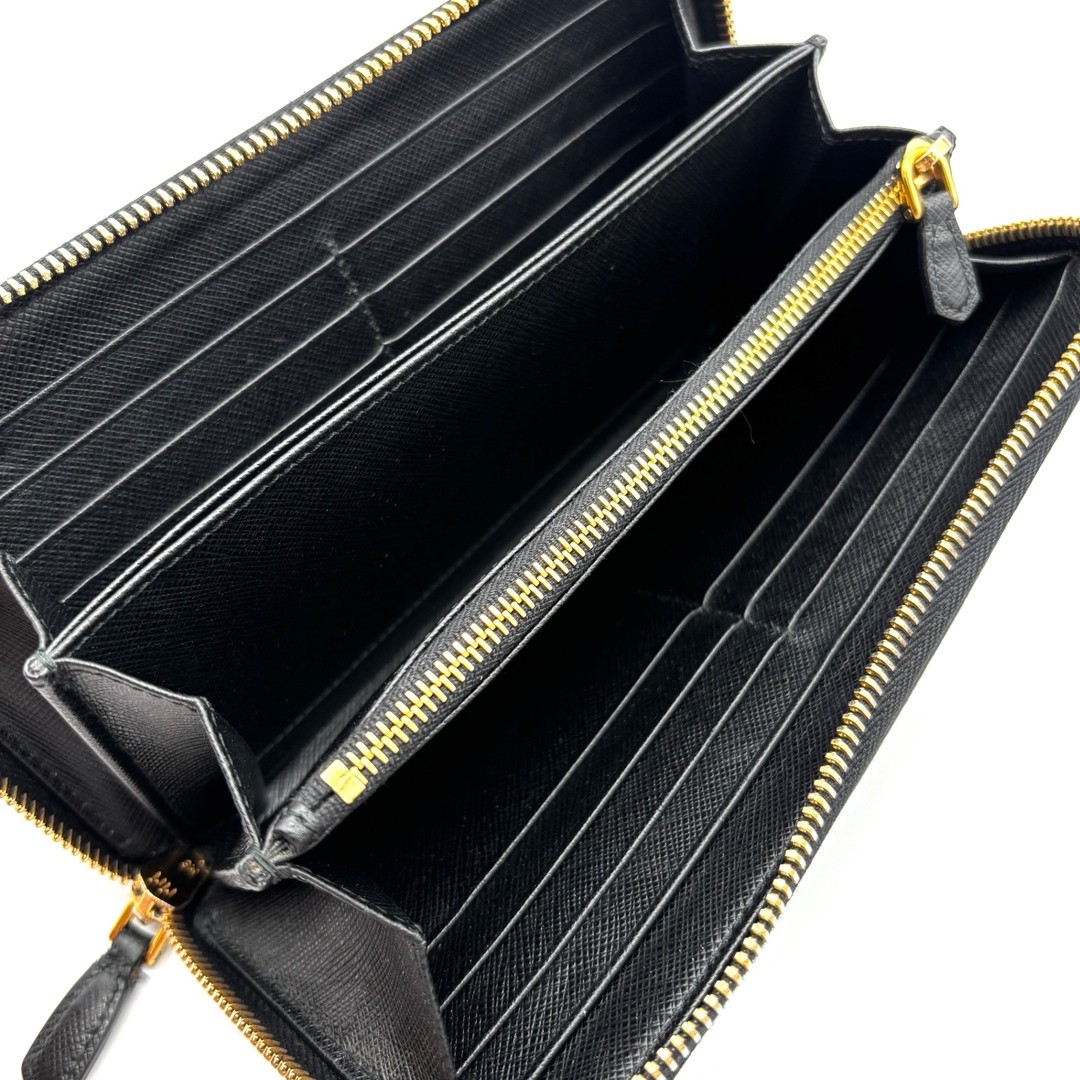 PRADA Long Wallet Triangular Logo Plate Saffiano … - image 7