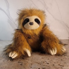 AURORA PURELY LUX BROWN FUZZY SLOTH STUFFED PLUSH ANIMAL CIRCA 2019