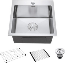 18-Inch Bar Sink Drop-In, SINKVINE Stainless Steel Kitchen Sink for Laundry Outd