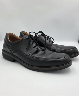 Ecco Holton Apron Toe Tie Oxford Shoes Men EU 42 US 8 Black Leather Dress Lace