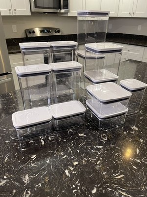 OXO Pop Top Airtight Clear  Food Storage Containers Group Lot Set Of 13