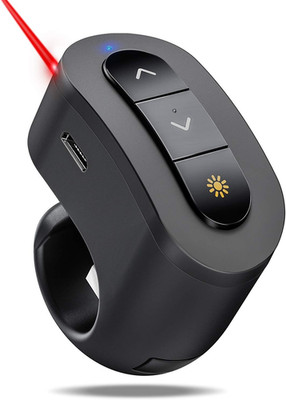 Rechargeable Finger Ring Wireless Presenter Clicker for Powerpoint, Keynote, Mac