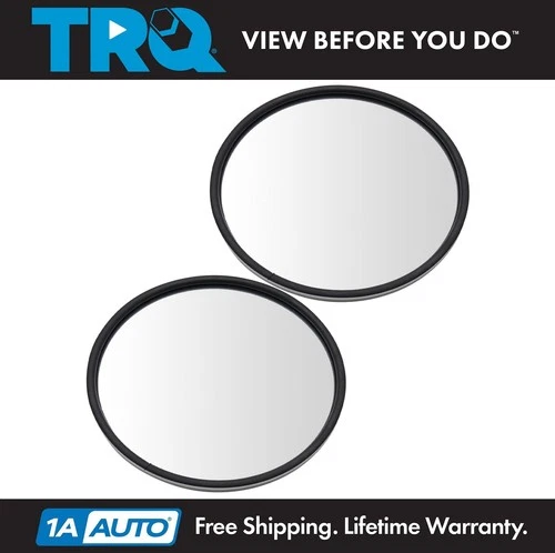 TRQ 8.5" Round Convex Mirror Pair Stainless Steel Offset Stud w/Mounting Bracket