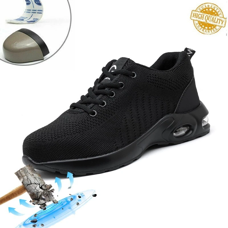 Men Work Shoes Steel Toe Boots Lightweight Industrial Shoes Protective Boots