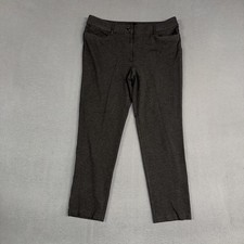 Talbots Pants Womens 12 Dark Gray Straight Flat Front Stretch Cotton Rayon Blend