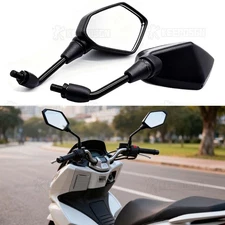 For Honda PCX125 PCX150 PCX160 Pair Black Motorcycle Rear View Side Mirrors