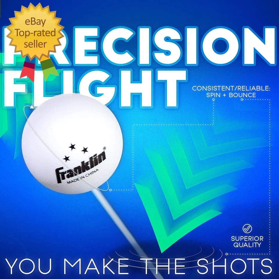 Franklin Sports Ping Pong Balls - 3 Star Official Size + Weight White 40Mm Table - Image 3 of 4