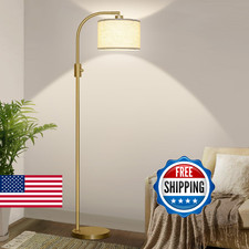 Nintiue Upgraded Modern Arc Dimmable Tall Standing Floor Lamp with Linen Shade,