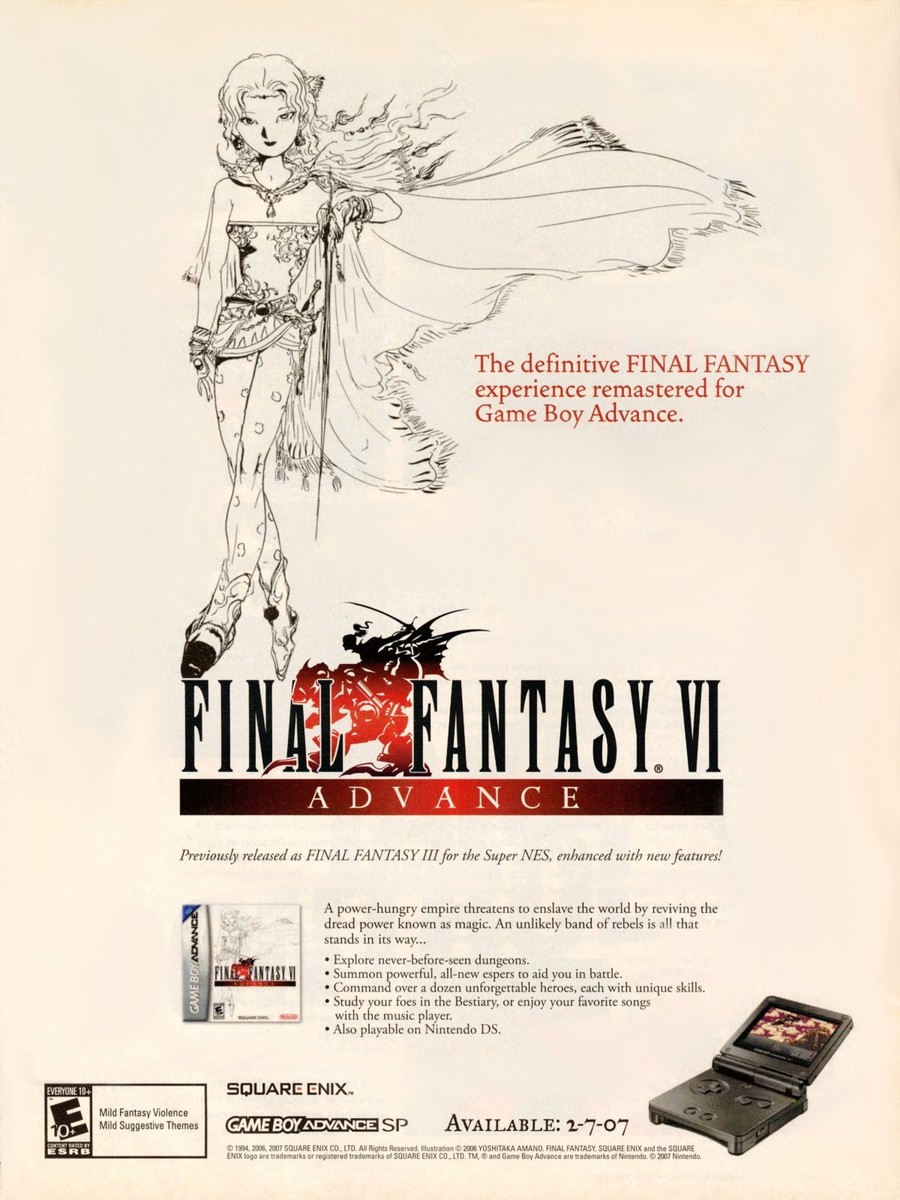Final Fantasy VI 6 Advance Game Boy Advance GBA Promo Ad Wall Art