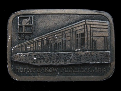 PE05102 VINTAGE 1970s **HARPER & ROW PUBLISHERS, INC.** BRASSTONE BELT BUCKLE