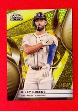 2025 Topps Chrome Black Baseball: Riley Greene #108 Gold Mini Diamond Ref. /50