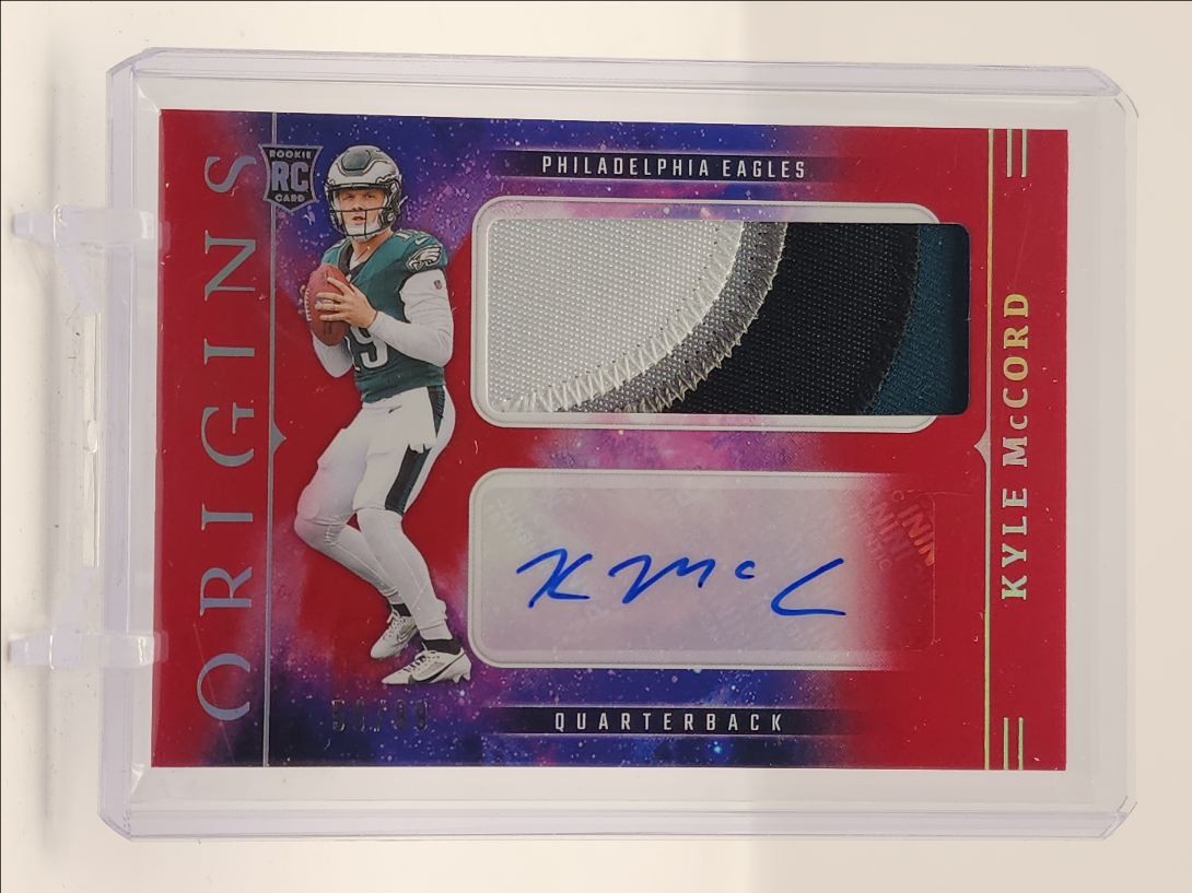 KYLE MCCORD 2025 ORIGINS RPA ROOKIE JUMBO PATCH RED RC AUTO /99 Q4556