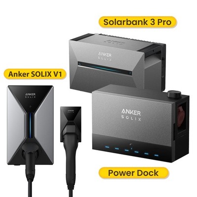 Anker SOLIX Power Dock Multisystem mit Solarbank 3 E2700 Pro & Anker V1 Wallbox