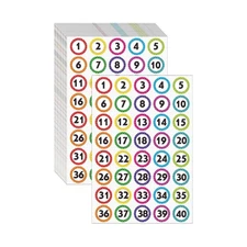 50Pcs Number Stickers Consecutive Number Labels Waterproof Colored Decals Self
