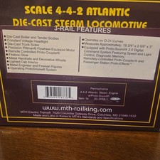 MTH Electric Trains O Gauge Steam Locomotive 4-4-2 Pennsylvania Black/Red