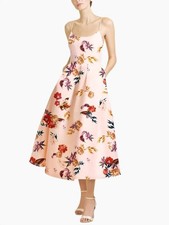 Sachin & Babi Audra Pink Wildflowers Midi Dress Size Size 10 $695