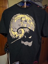Disney Tim Burton Nightmare Before Christmas Jack Skellington Moon Graphic T...