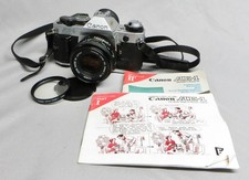 Vintage Canon AE-1 Program 35mm SLR Film Camera w/50mm f1.8 Lens  Manual VGC