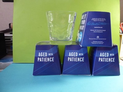 5 Ballantine's Whiskey Whisky Glas Gläser Tumblers  Neu original verpackt