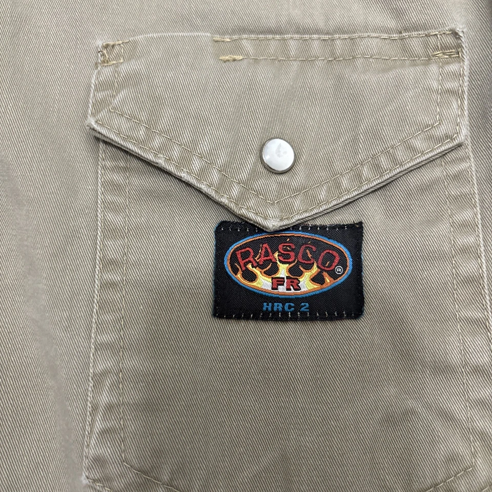 Camisa de trabajo Rasco FR caqui perla a presión talla 2XL Foto 4 de 4