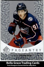 2022-23 SP Authentic Kent Johnson #P-75 Columbus Blue Jackets Pageantry NHL 